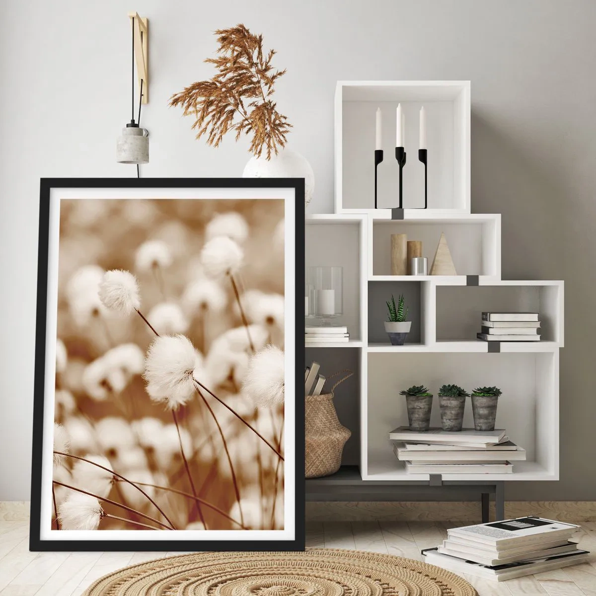 Poster in einem schwarzem Rahmen - Flauschiges Kornfeld - 30x40 cm