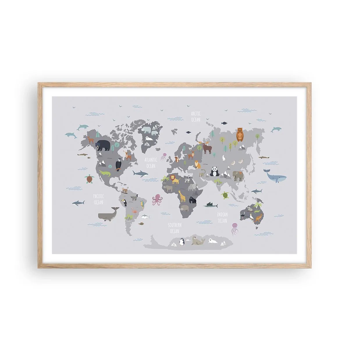 Poster in einem Rahmen aus heller Eiche - Sag mir wo du herkommst ... - 91x61 cm