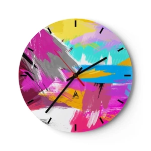 Wanduhr - Glasuhr - Und nochmal und nochmal und nochmal wieder - 40x40 cm