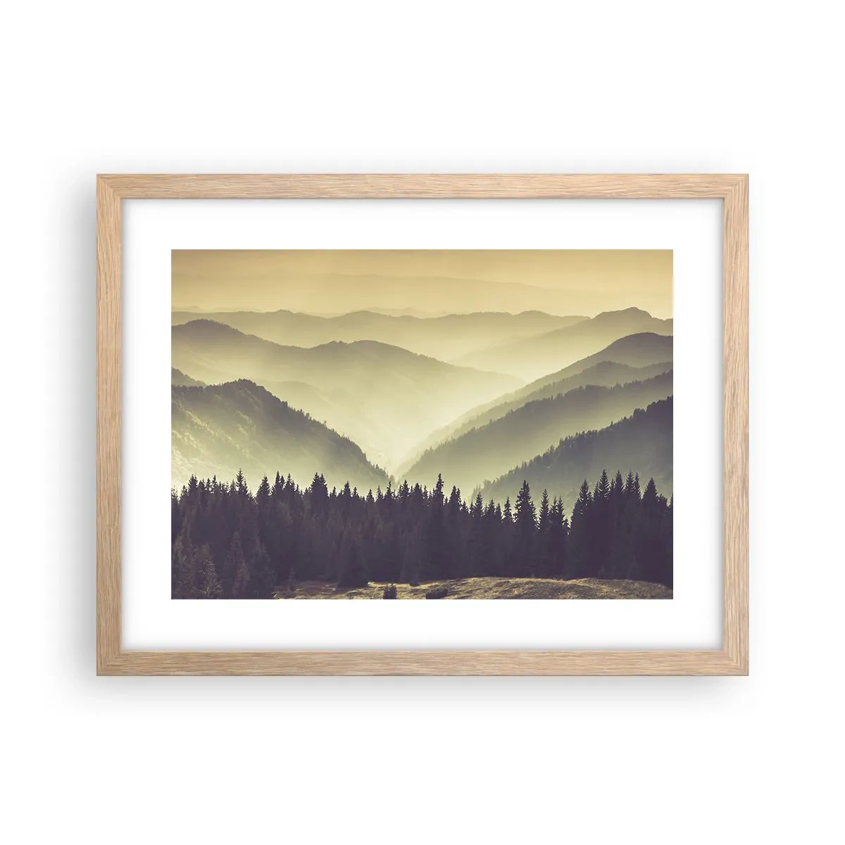 Poster in einem Rahmen aus heller Eiche - Hinter den sieben Bergen ... - 40x30 cm