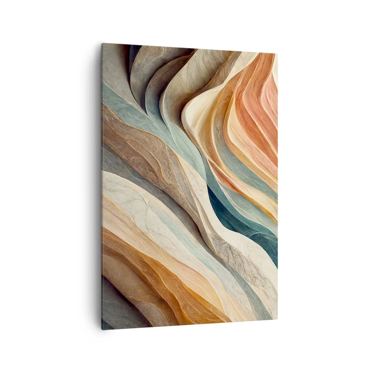 Bild auf Leinwand - Leinwandbild - Abstrakte Wellen in Pastelltönen - 70x100cm - Moment vor der Veränderung - Moderne Wanddekoration für Wohnzimmer und Schlafzimmer ARTTOR