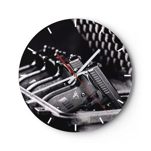 Wanduhr - Glasuhr - Männersport - 40x40 cm