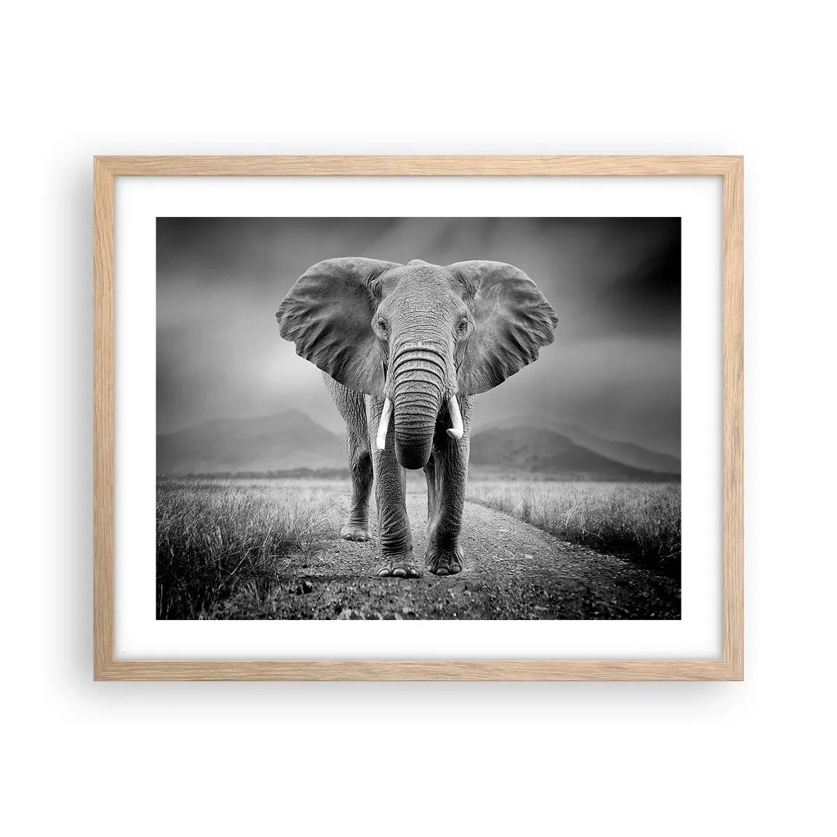 Poster in einem Rahmen aus heller Eiche - Der Gastgeber heißt willkommen - 50x40 cm