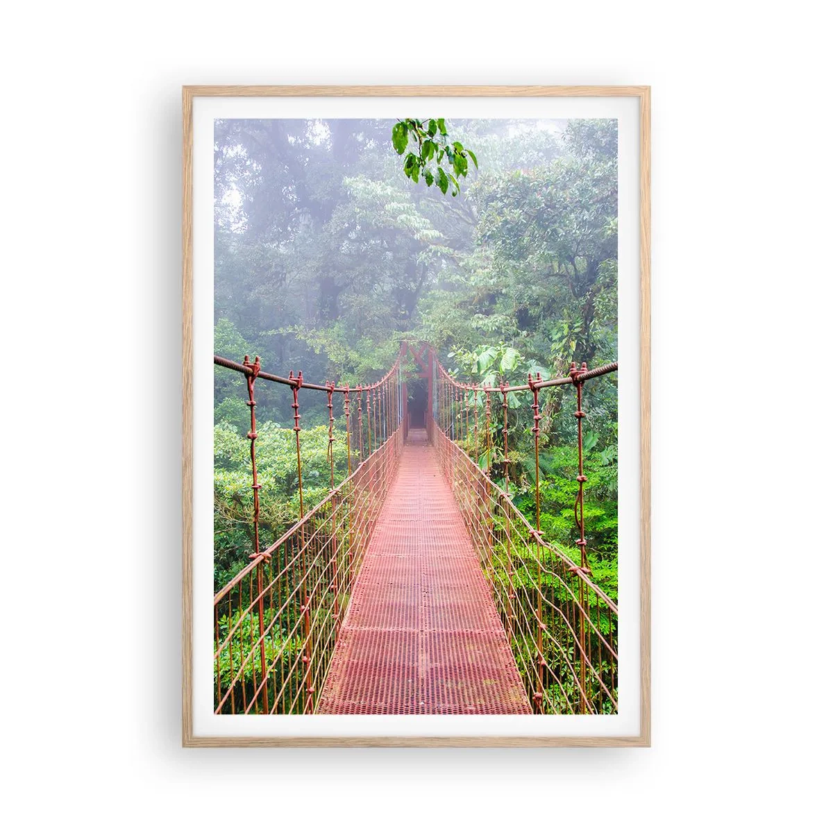 Poster in einem Rahmen aus heller Eiche - Über den Kronen aufgehängt - 70x100 cm