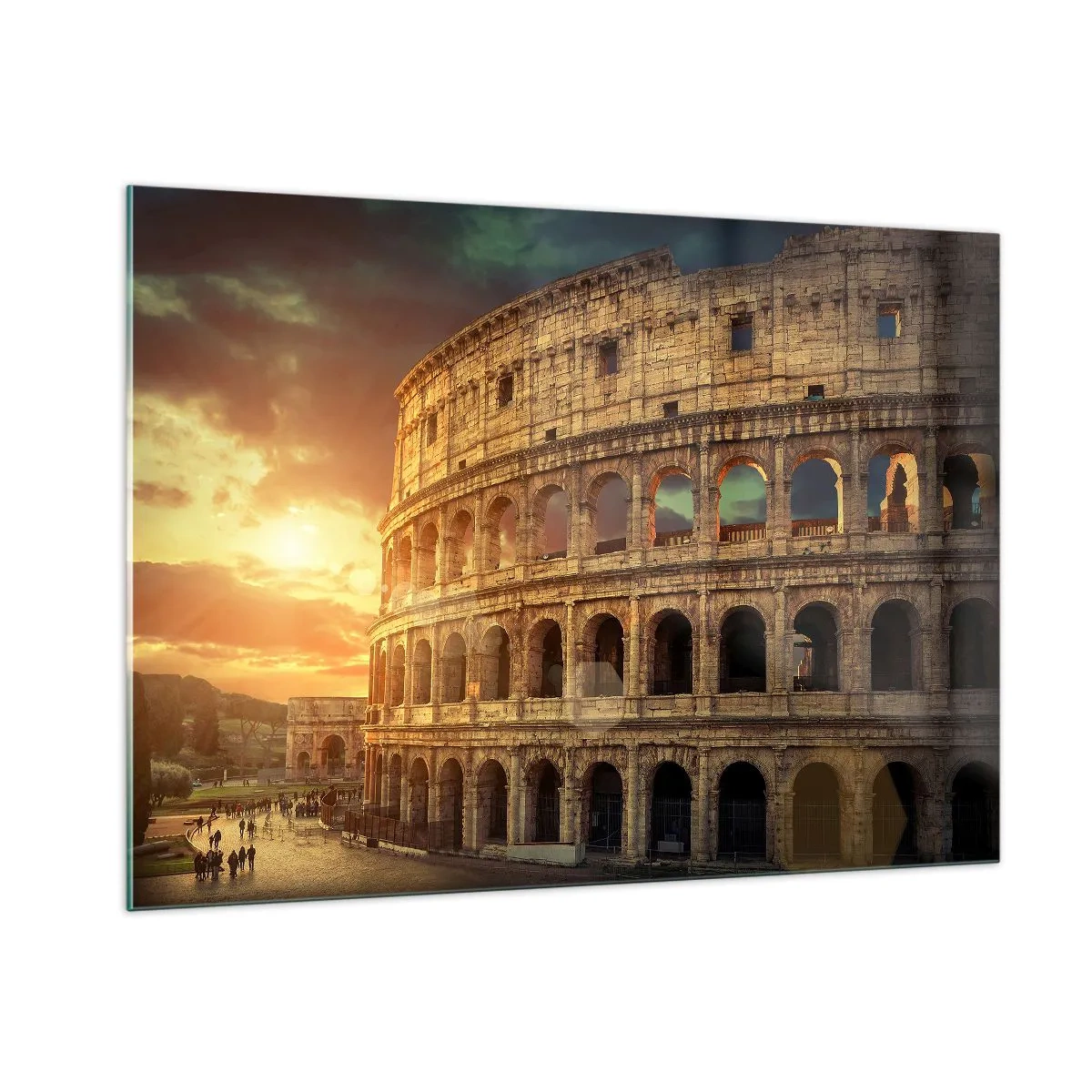 Glasbild - Bild auf glas - Ein kolossaler Eindruck - 100x70cm - Ein kolossaler Eindruck - Moderne Wanddekoration für Wohnzimmer und Schlafzimmer ARTTOR