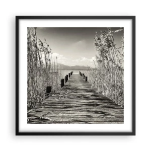 Poster in einem schwarzem Rahmen - In der Stille des Grases - 50x50 cm