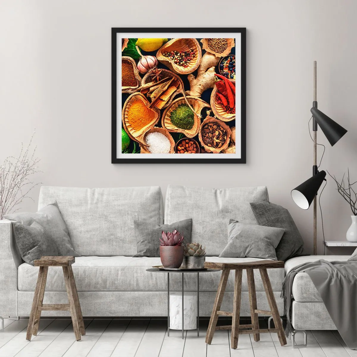Poster in einem schwarzem Rahmen - Nimm was du willst - 30x30 cm