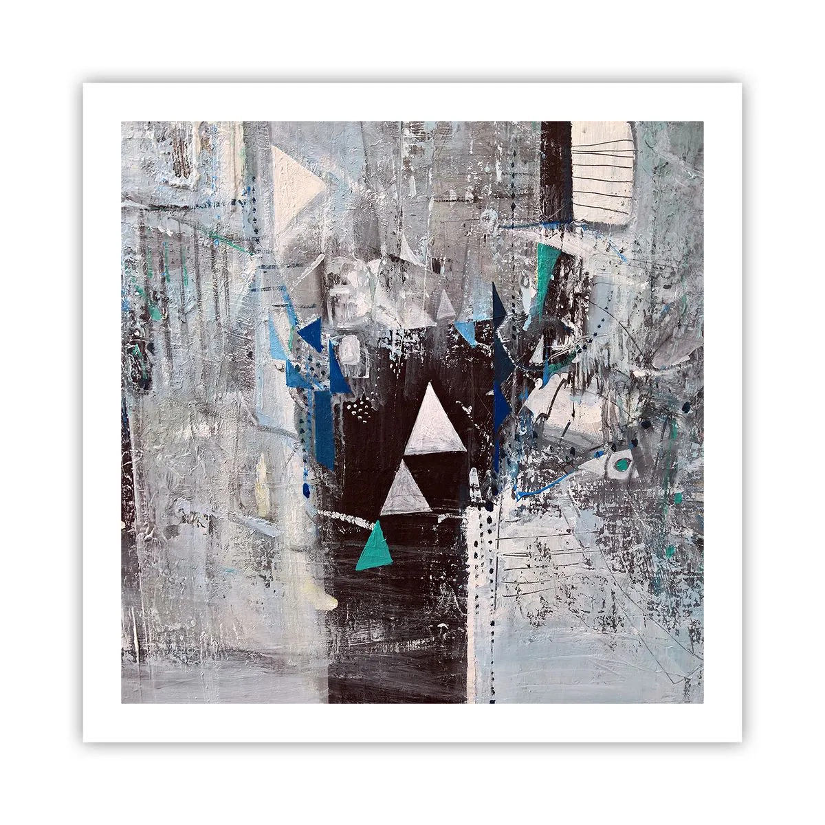 Poster - Überschreibende Reihenfolge der Dreiecke - 60x60 cm