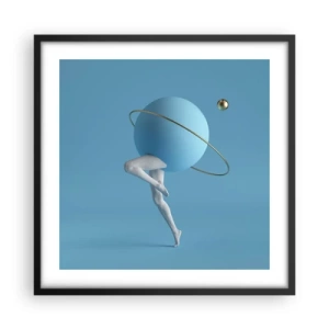 Poster in einem schwarzem Rahmen - Und die Planeten spielen verrückt - 50x50 cm