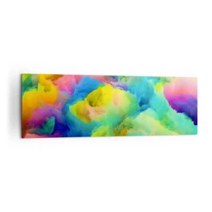 Bild auf Leinwand - Leinwandbild - Abstrakte Komposition in Regenbogenfarben - 160x50cm - Regenbogen unten - Moderne Wanddekoration für Wohnzimmer und Schlafzimmer ARTTOR