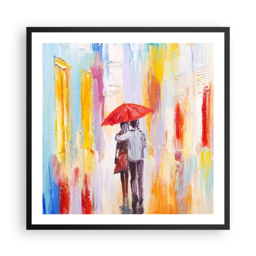 Poster in einem schwarzem Rahmen - Lass es weiter regnen - 60x60 cm