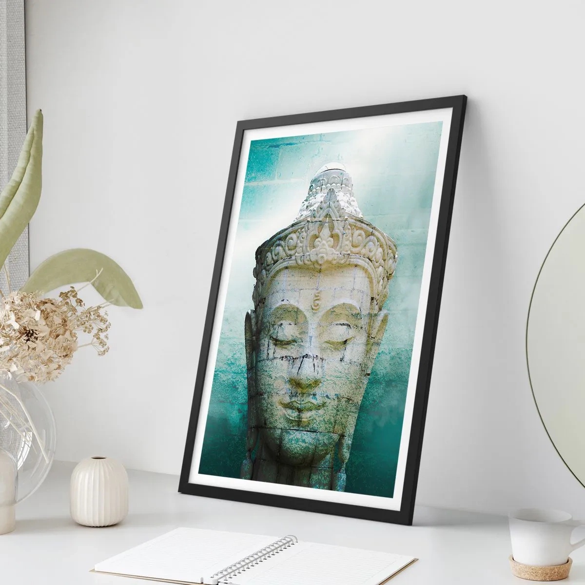 Poster in einem schwarzem Rahmen - Auf der Suche nach dem Licht - 40x50 cm
