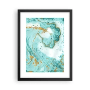 Poster in einem schwarzem Rahmen - Unter der großen Welle der Edo-Ära - 30x40 cm