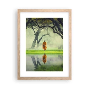 Poster in einem Rahmen aus heller Eiche - Auf dem Weg zur Erleuchtung - 30x40 cm