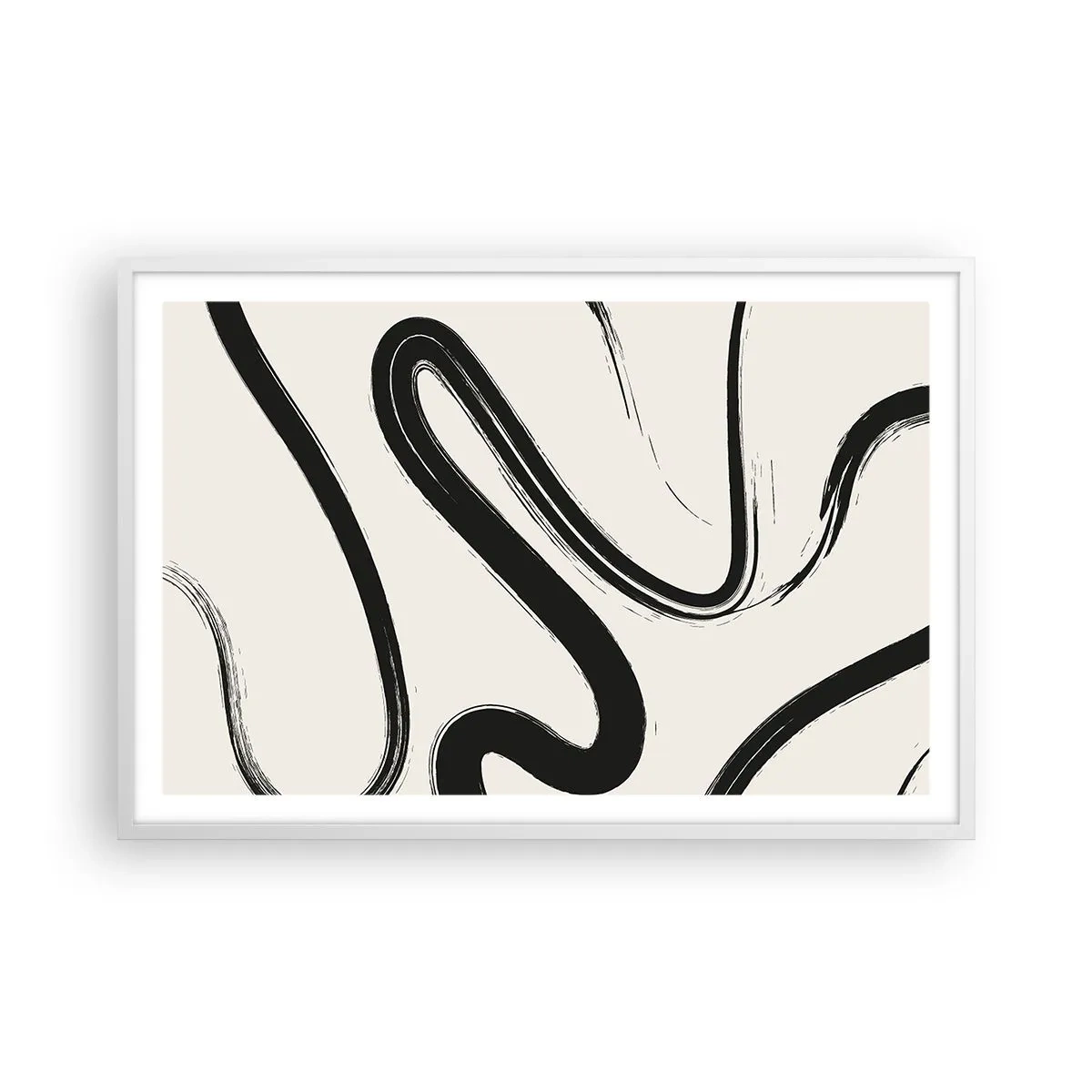 Poster in einem weißen Rahmen - Schwarz-Weiß-Laune - 91x61 cm