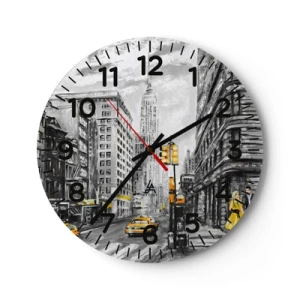 Wanduhr - Glasuhr - Eine New Yorker Geschichte - 30x30 cm