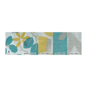 Fototapeten Muster Premium Canvas - Unter den azurblauen Blättern - Boho, Blumen, Minimalismus - 100x30 cm