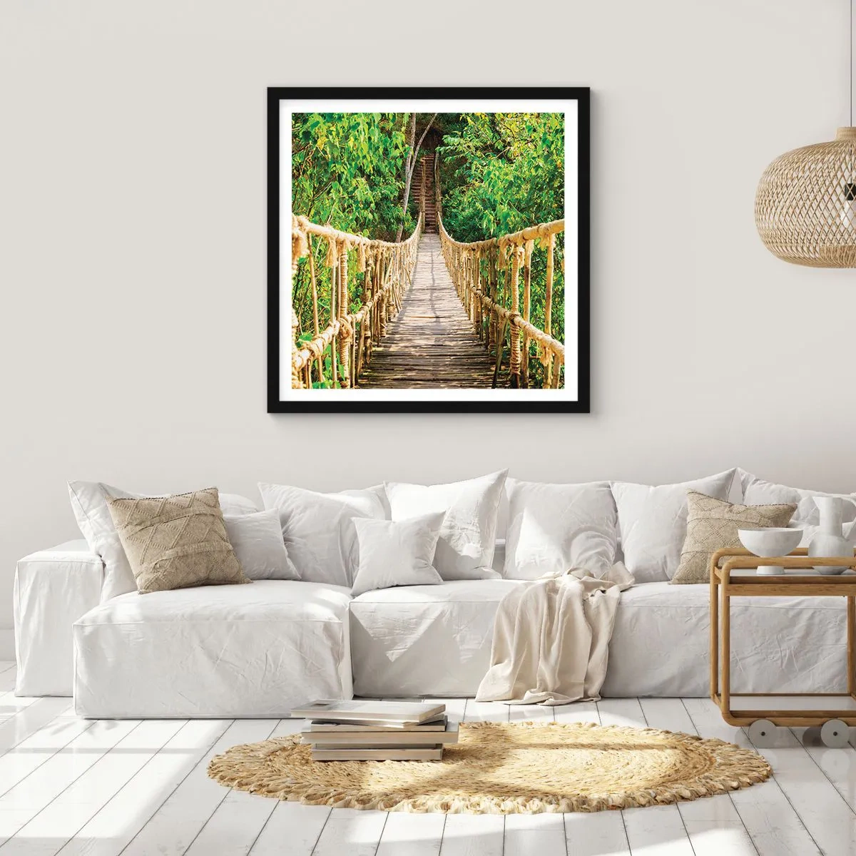 Poster in einem schwarzem Rahmen - Im Grünen ausgesetzt - 30x30 cm