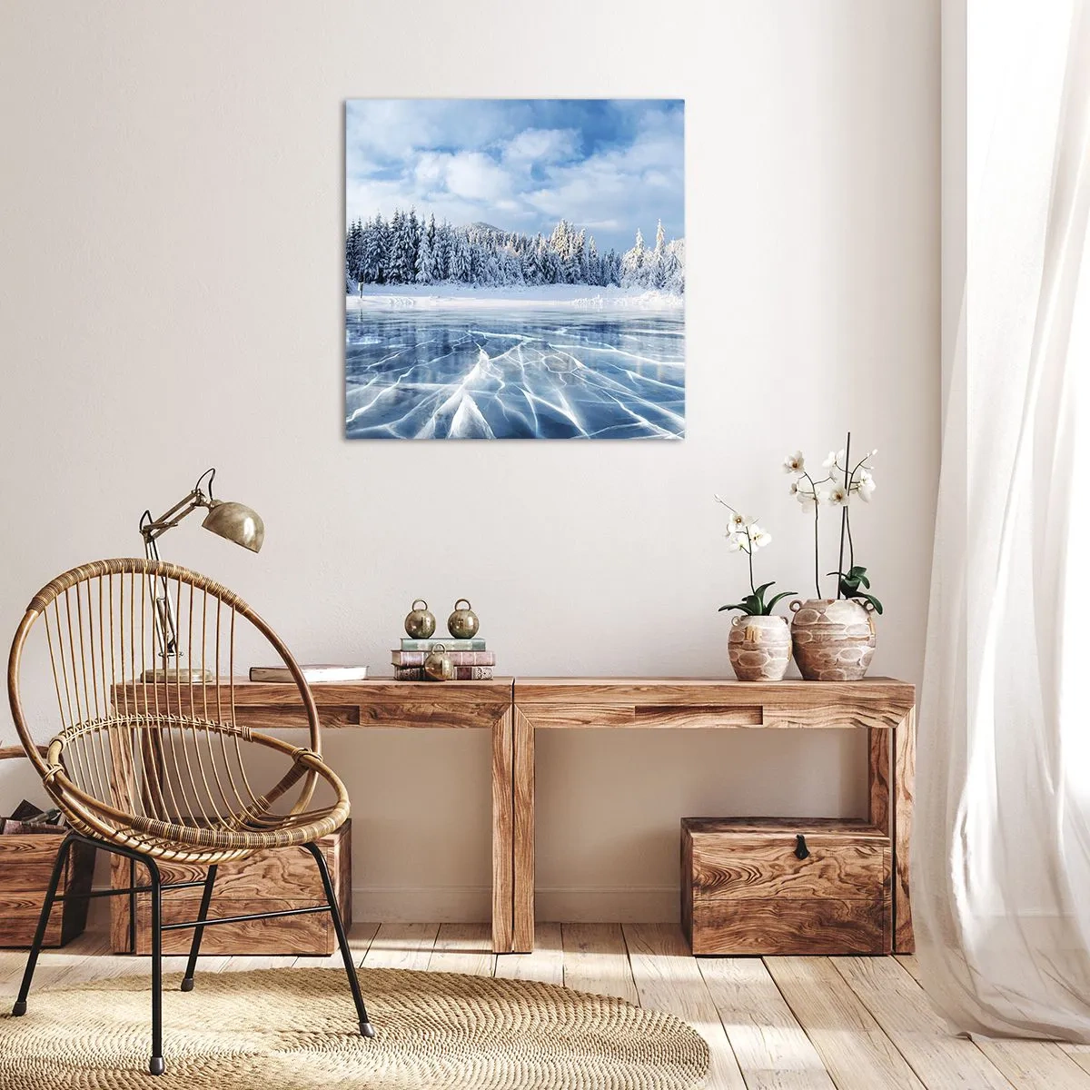 Bild auf Leinwand - Leinwandbild - Eine schillernde und kristallklare Aussicht - 60x60 cm