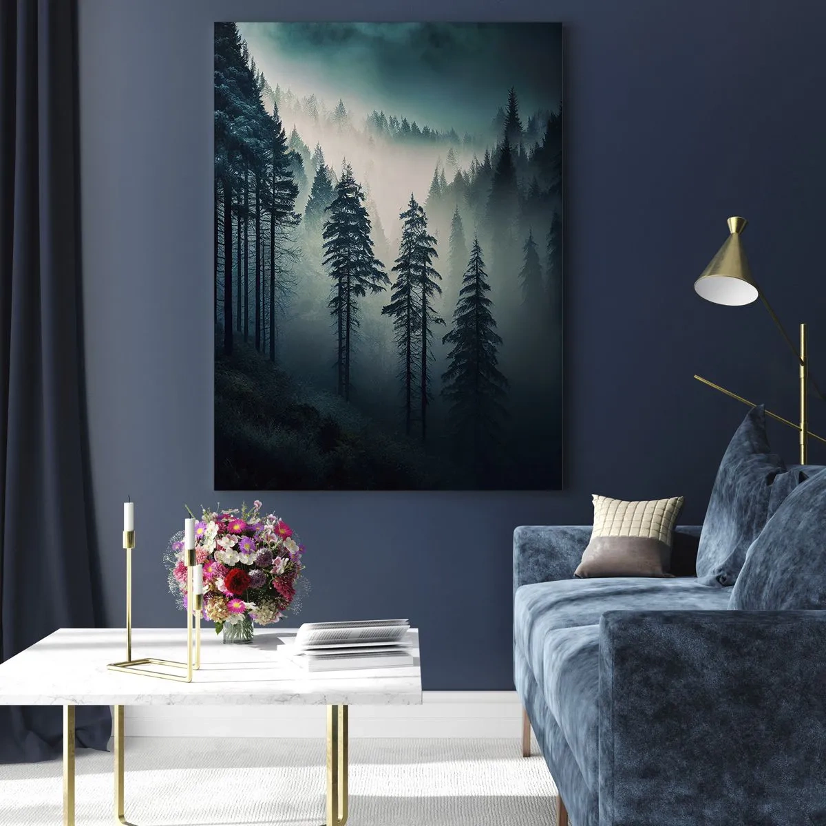 Glasbild - Bild auf glas - Bergmorgen - 80x120 cm