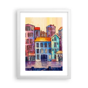 Poster in einem weißen Rahmen - Stadt wie aus einem Märchen - 30x40 cm