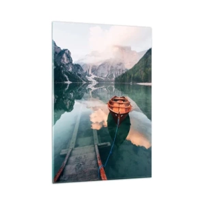 Glasbild - Bild auf glas - Friedlicher Schlaf der Berge - 80x120 cm