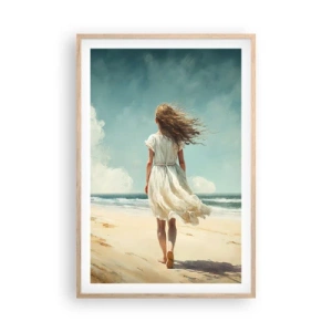 Poster in einem Rahmen aus heller Eiche - Der Sonne und dem Wind begegnen - 61x91 cm
