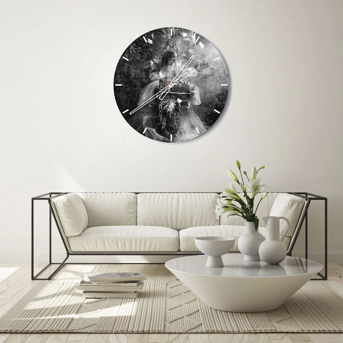 Wanduhr - Glasuhr - Mutter selbst - Natur - 40x40 cm