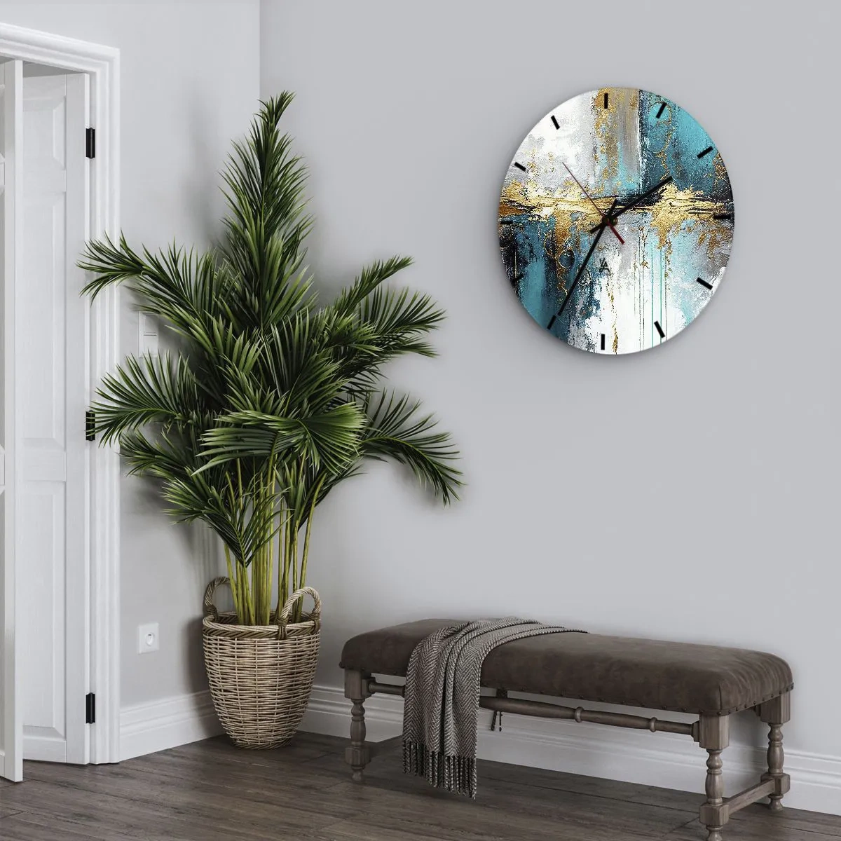 Wanduhr - Glasuhr - Alles fließt - 30x30 cm