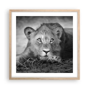 Poster in einem Rahmen aus heller Eiche - Königlicher Welpe - 50x50 cm