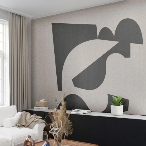 Fototapete Premium Sand - Abstrakte Silhouette eines Ritters im geometrischen Stil - 100x70cm - Zum Selbstbauen - Moderne Wanddekoration für Wohnzimmer und Schlafzimmer ARTTOR
