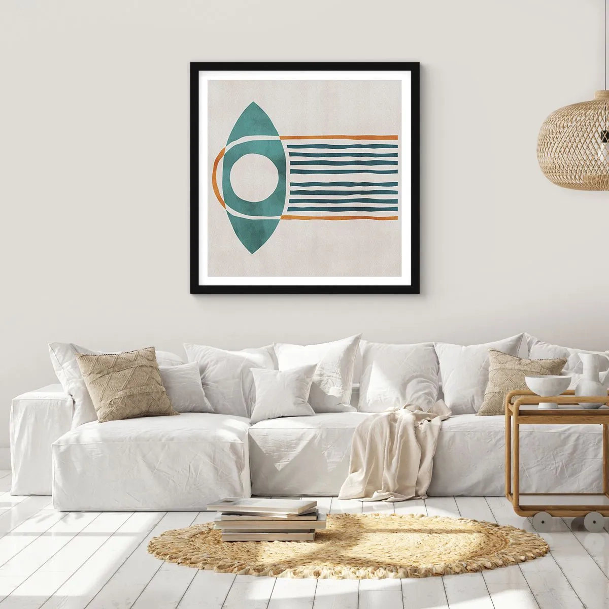 Poster in einem schwarzem Rahmen - Zeichen und Rituale - 50x50 cm