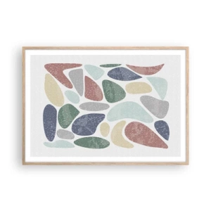 Poster in einem Rahmen aus heller Eiche - Mosaik aus pulverförmigen Farben - 100x70 cm