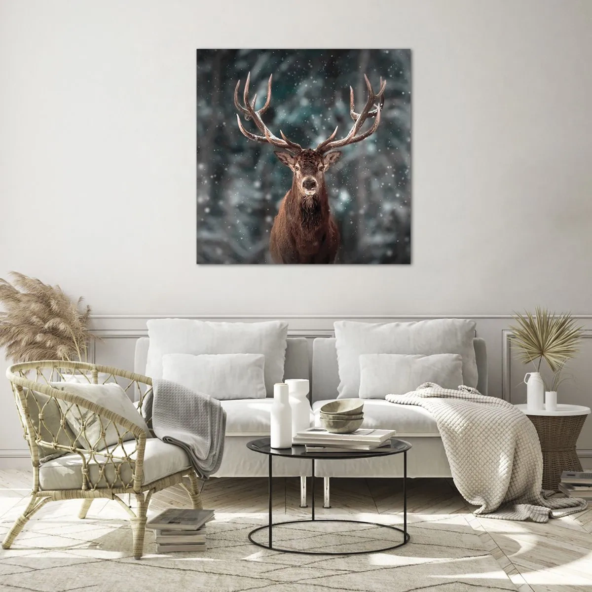 Glasbild - Bild auf glas - Gekrönter König des Waldes - 40x40 cm