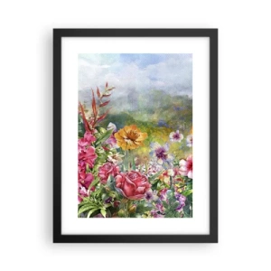 Poster in einem schwarzem Rahmen - Ein Garten, der verrückt geworden ist - 30x40 cm