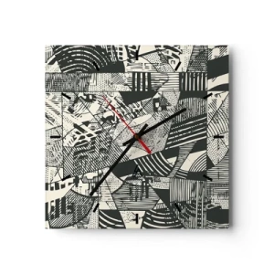 Wanduhr - Glasuhr - Die Dynamik der Gegenwart - 40x40 cm