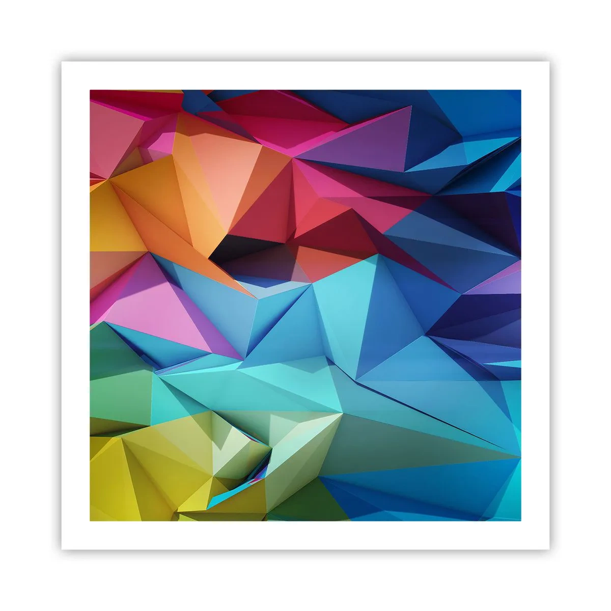 Poster - Regenbogen-Origami - 60x60 cm