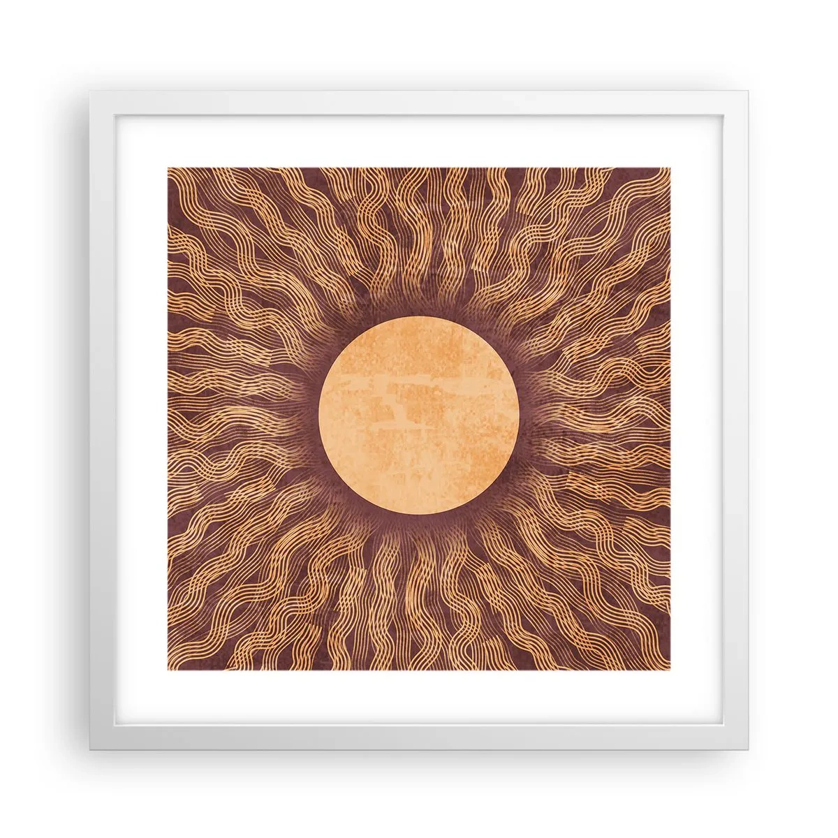 Poster in einem weißen Rahmen - Sonnensymbol - 40x40 cm