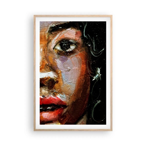 Poster in einem Rahmen aus heller Eiche - Schwarz und Glanz - 61x91 cm