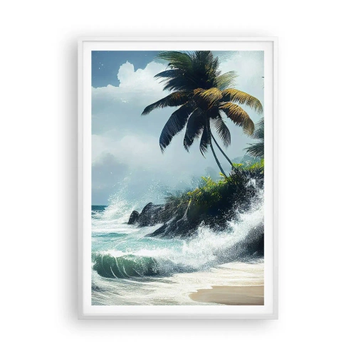 Poster in einem weißen Rahmen - Am tropischen Ufer - 70x100 cm