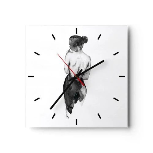 Wanduhr - Glasuhr - Bei ihr verschwindet die Welt - 40x40 cm