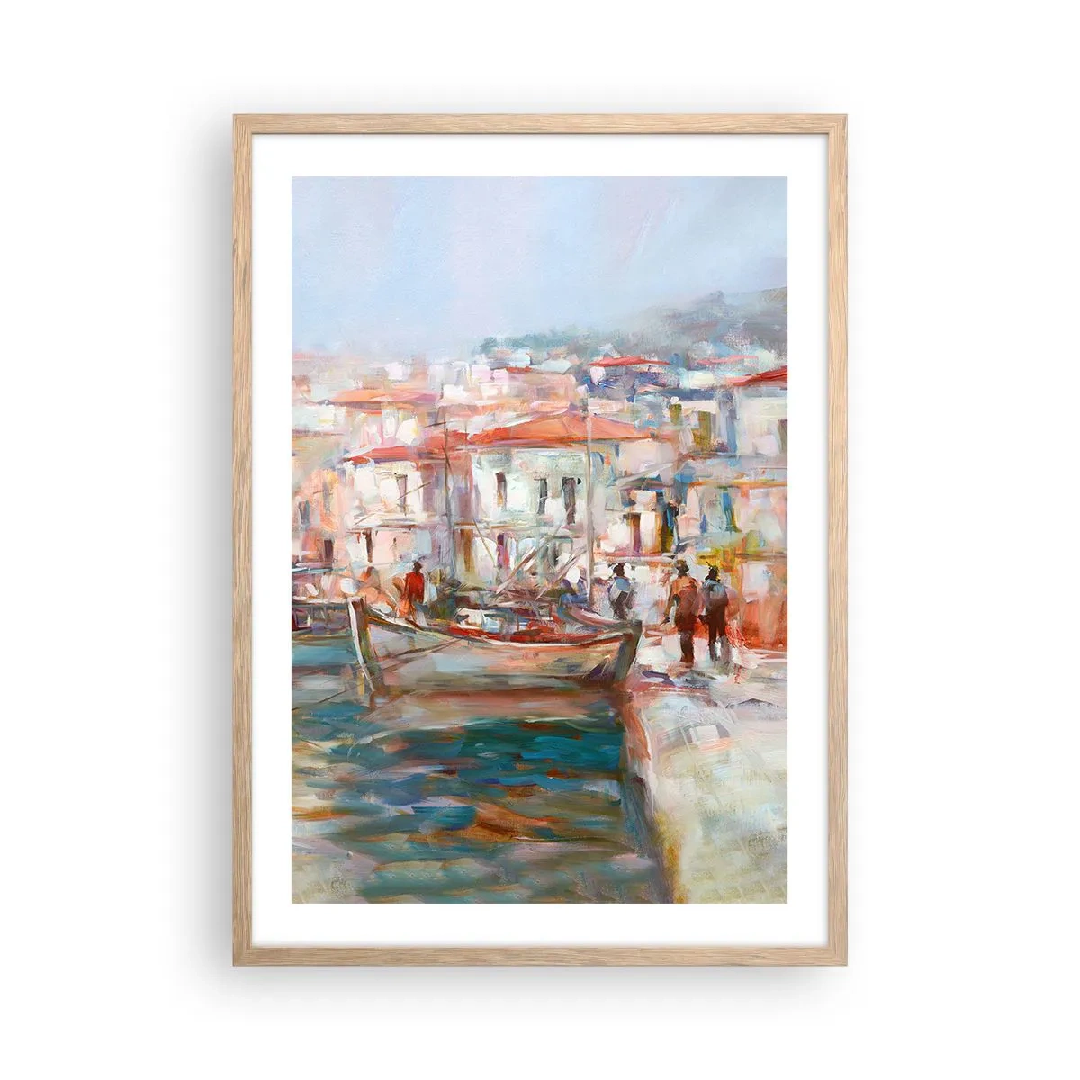 Poster in einem Rahmen aus heller Eiche - Pastell-Sommerferien - 50x70 cm