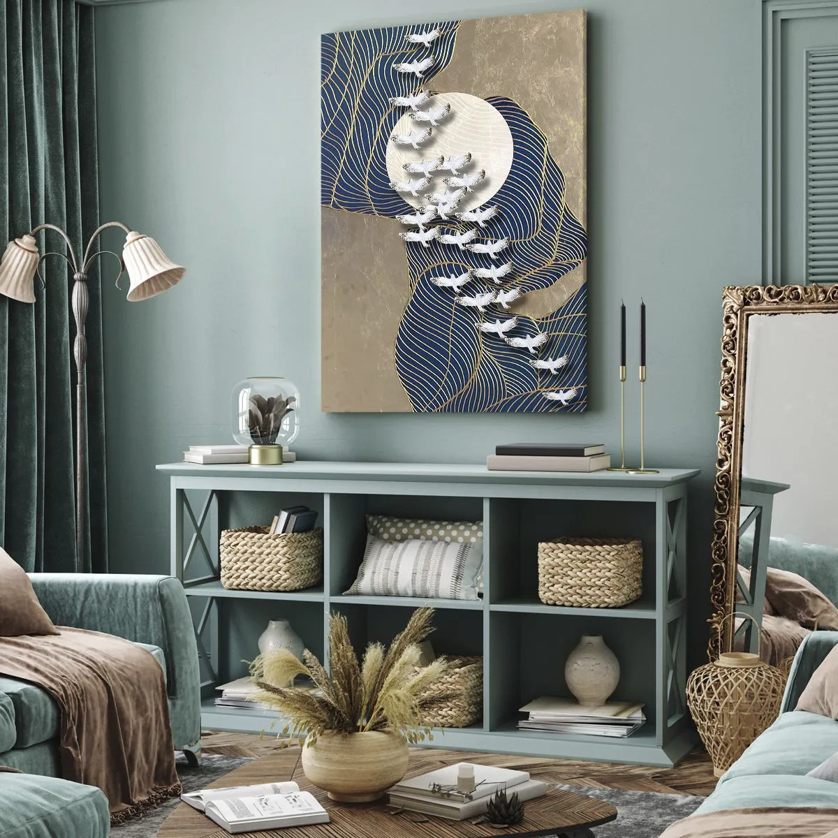 Bild auf Leinwand - Leinwandbild - Freiheit, Wandern, Gemeinschaft - 65x120 cm