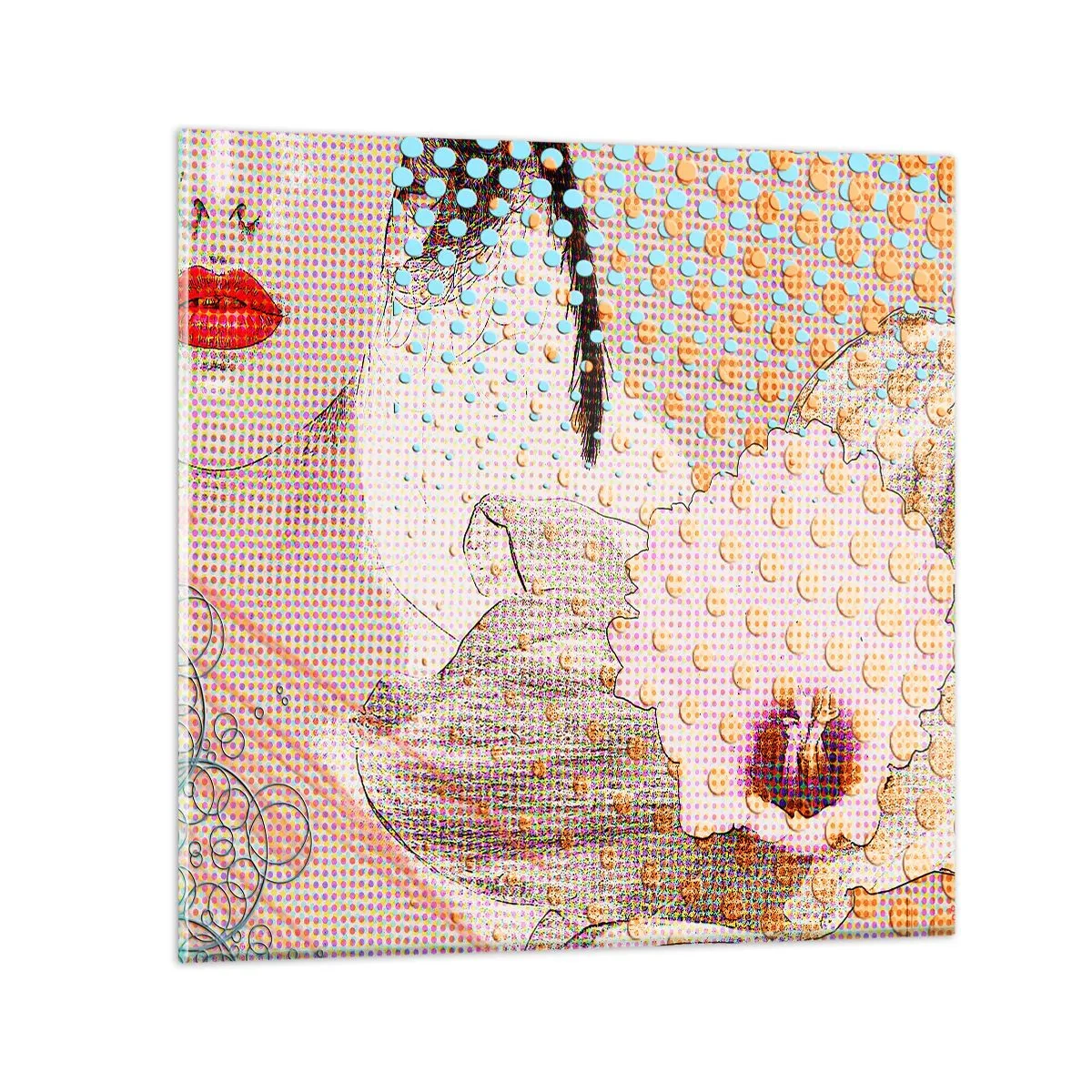 Glasbild - Bild auf glas - Comic-Heldin - 60x60 cm