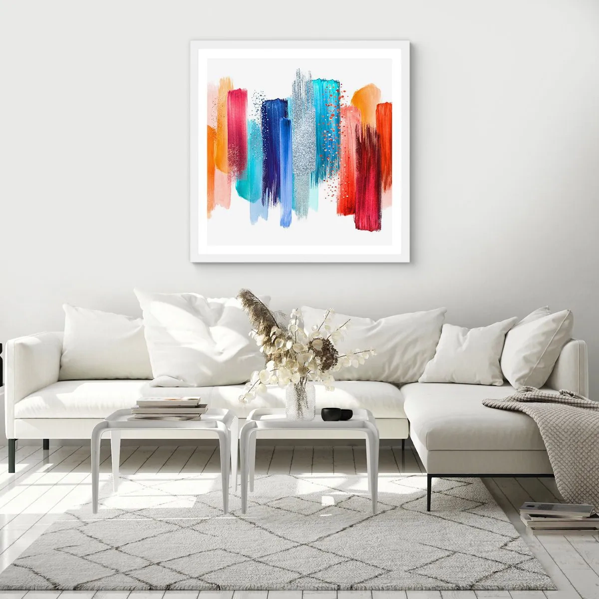 Poster in einem weißen Rahmen - Auf und ab - 40x40 cm