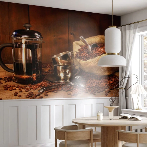 Selbstklebende Fototapete Deluxe Sticker - Der Charme des Kaffees - Aroma und Geschmack - Gastronomie, Kaffee, Kaffeetasse - 400x280 cm