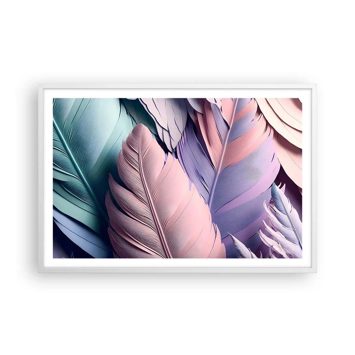 Poster in einem weißen Rahmen - Vogel-Chic - 91x61 cm