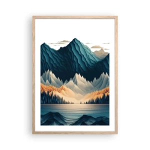 Poster in einem Rahmen aus heller Eiche - Perfekte Berglandschaft - 50x70 cm