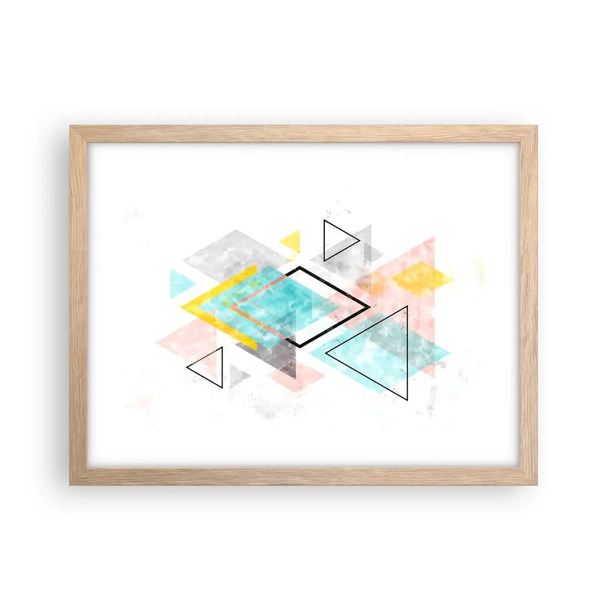 Poster in einem Rahmen aus heller Eiche - Geometrisches Spiel - 40x30 cm