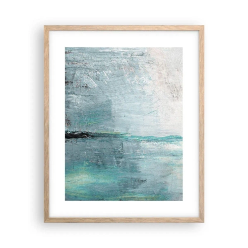 Poster in einem Rahmen aus heller Eiche - Horizontal in Blau - 40x50 cm